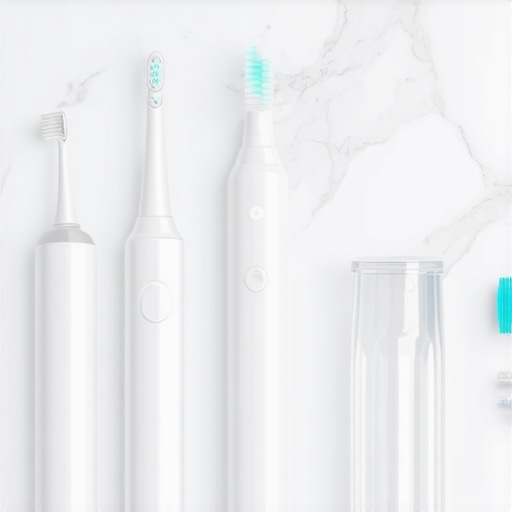 Modern Dental Care Tools for Long-Term Maintenance High-tech dental maintenance kit including electric toothbrush and water flosser for crown and Invisalign care