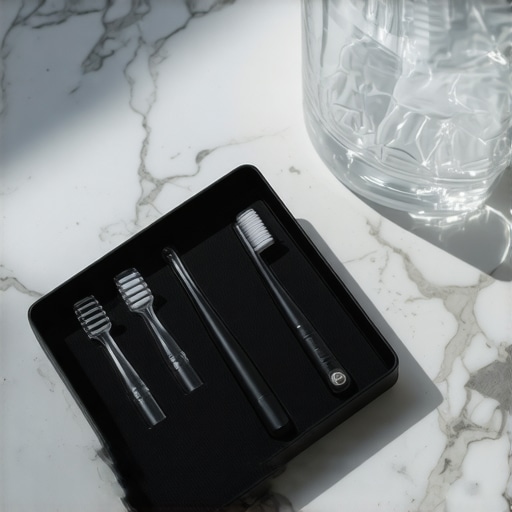 High-tech dental tools for maintaining crowns and Invisalign aligners at home.