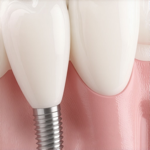 Modern Dental Restorations and Implants Close up of a dental crown and implant highlighting material differences