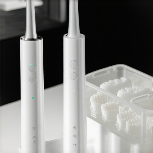 Professional dental maintenance tools including electric toothbrush and water flosser