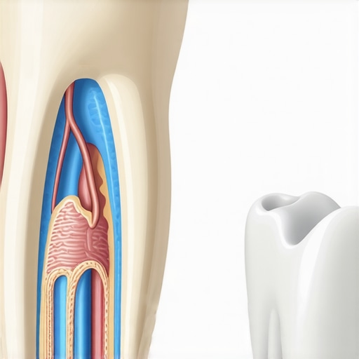 Periodontal Ligament Anatomy and Healing Diagram of tooth root showing periodontal ligament fibers and inflammation after trauma.