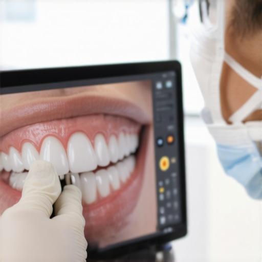Precision 3D Dental Mapping for Invisalign A digital dental scanner creating a 3D model of a patient's teeth for a customized Invisalign treatment plan.