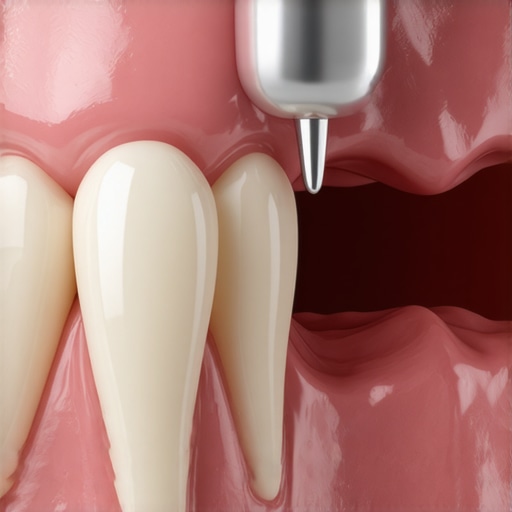 Precision Dental Crown Fitting Close up of a ceramic dental crown being fitted on a dental model to show precise alignment.
