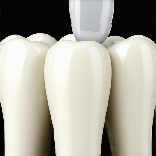Precision Dental Crown Fitting Close up of a porcelain dental crown showing precise fit and natural margins.
