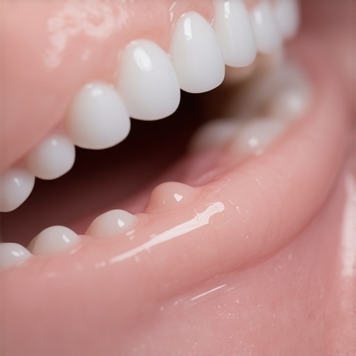 Close-up of a dentist examining a dental crown and Invisalign tray for fit and speech compatibility.