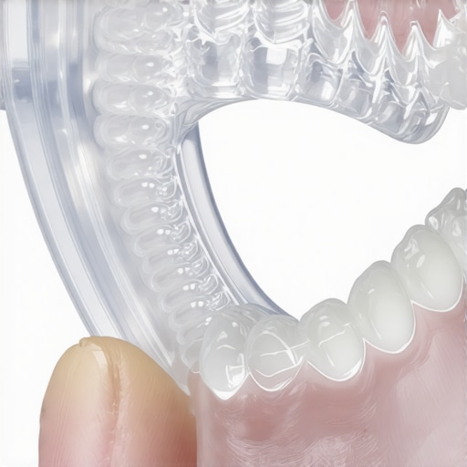 Close-up of a clear dental aligner showing the precision required for proper tracking during treatment.