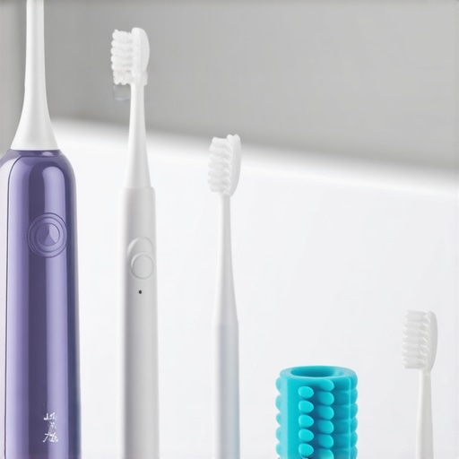 Professional Dental Maintenance Tools for Long-Term Success Close up of a water flosser and Invisalign munchie for dental maintenance.