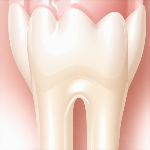 A dentist ensuring a perfect fit and seal for a new ceramic dental crown at the gum line.