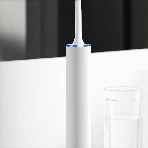 Professional Water Flosser for Dental Maintenance A modern water flosser used for maintaining dental crowns and oral health.