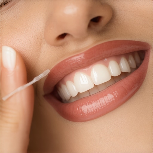 Remineralizing white spots after braces Person applying remineralization gel to white spots on teeth after orthodontic treatment