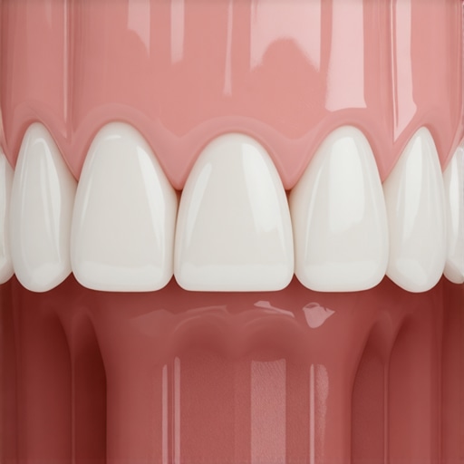 Close up of a dental crown margin and gumline showing proper fit