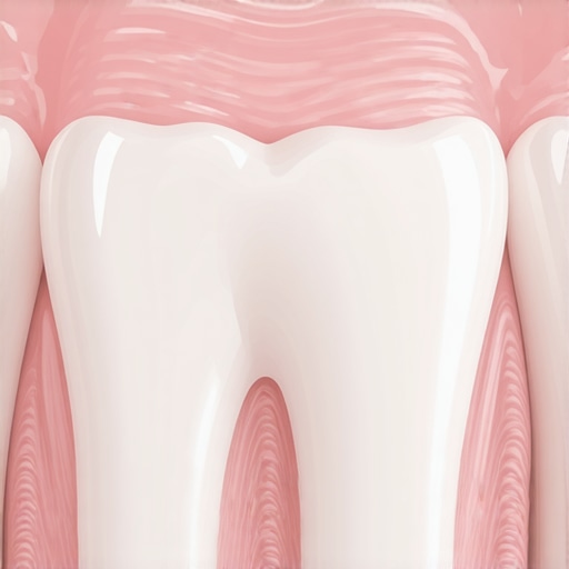 The Critical Margin of a Dental Crown Close-up of a dental crown margin and healthy gum tissue