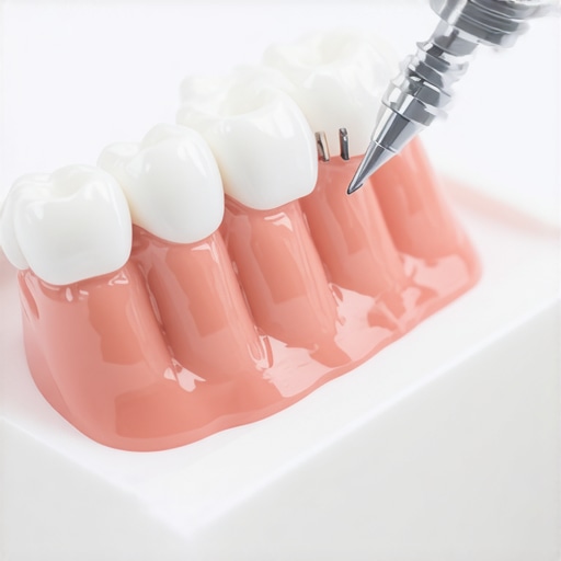 Close-up of a dental crown illustrating how it protects a damaged tooth.