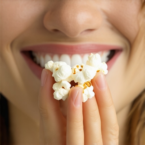 The secret to eating popcorn with a permanent retainer