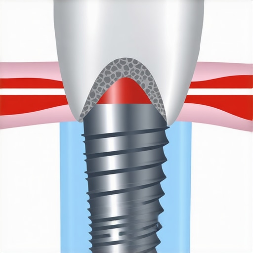 A diagram illustrating why dental implants feel colder than natural teeth due to titanium's thermal properties.
