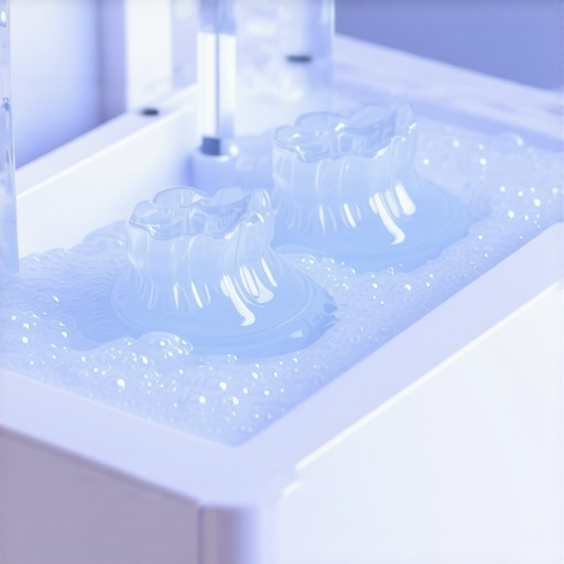 Professional ultrasonic cleaner used for maintaining clear aligner hygiene and clarity.