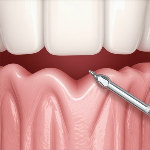 Close up of a dental crown margin and gum line intersection