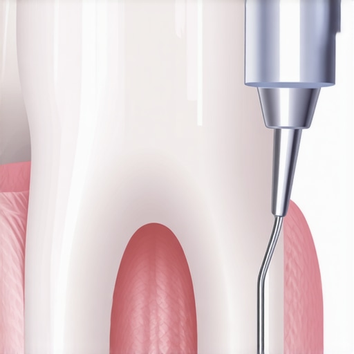Macro view of dental crown margin showing natural tooth connection